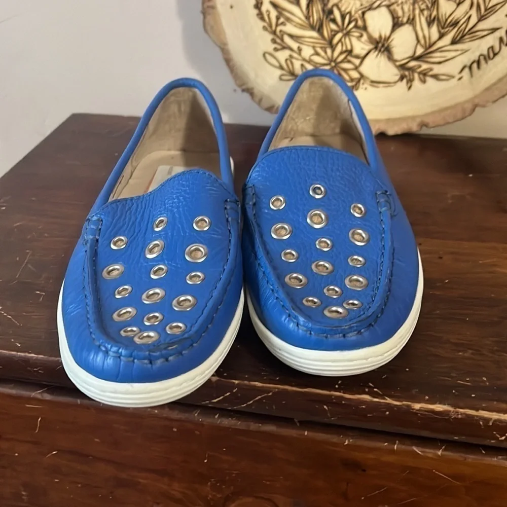 ❤️FINAL SALE❤️ Marc Joseph Blue “Mott St” Grommet Leather Loafers Size 2.5